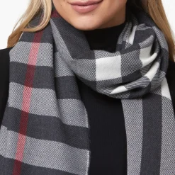 Hot Classic Check Merino Wool Scarf Women Scarves