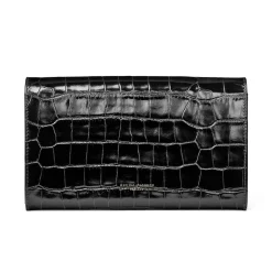 Classic Croc-Embossed Leather Travel Wallet Women Wallets