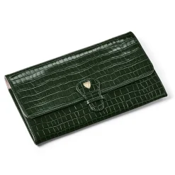 Outlet Classic Croc-Embossed Leather Travel Wallet Women Wallets