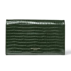 Outlet Classic Croc-Embossed Leather Travel Wallet Women Wallets