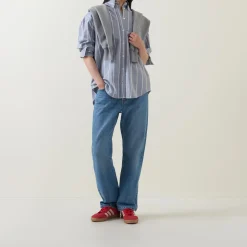 Online Classic Striped Oversized Oxford Shirt Women Tops