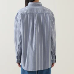 Online Classic Striped Oversized Oxford Shirt Women Tops