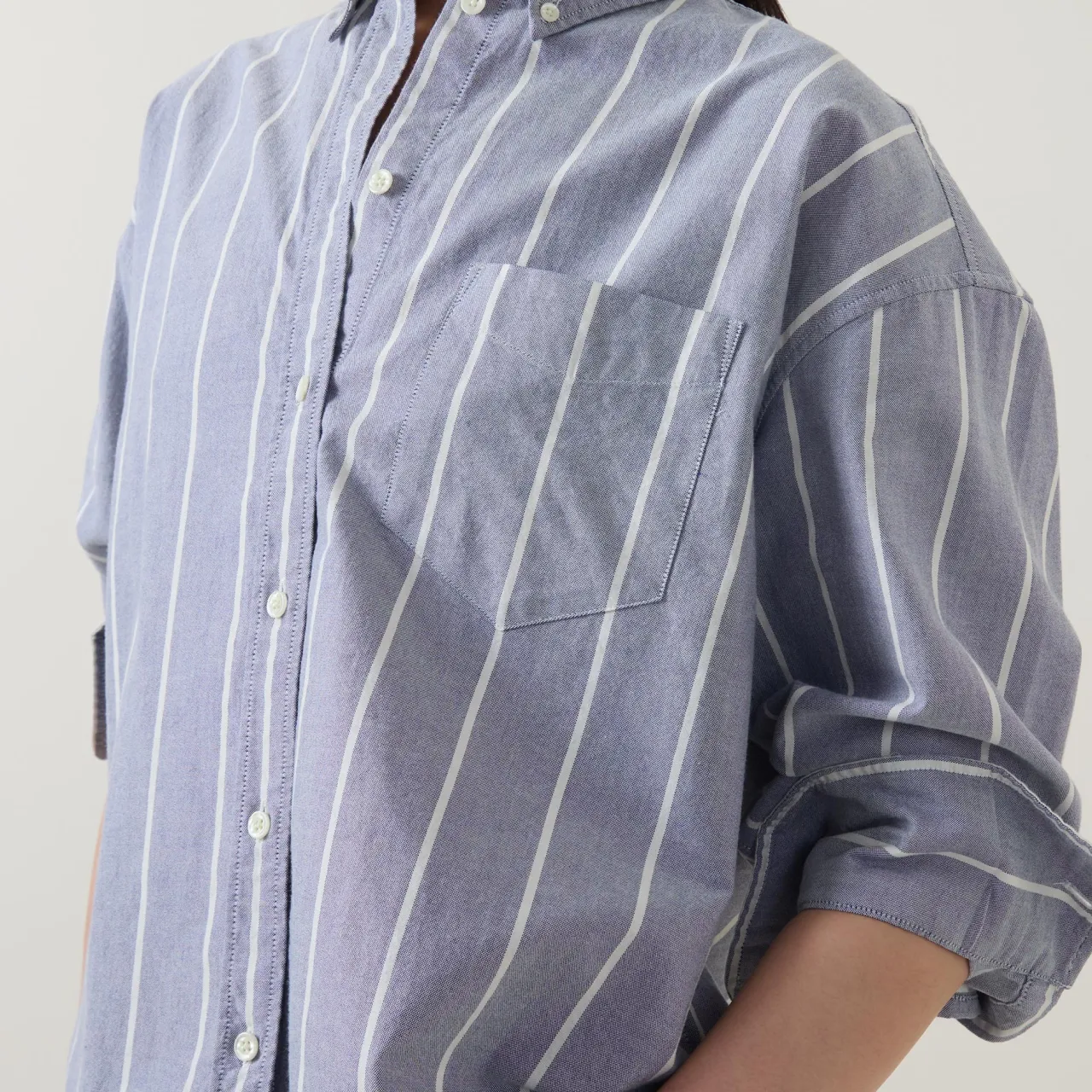Online Classic Striped Oversized Oxford Shirt Women Tops