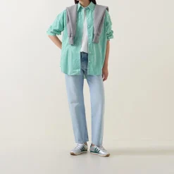 Online Classic Striped Shirt Women Tops