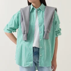 Online Classic Striped Shirt Women Tops
