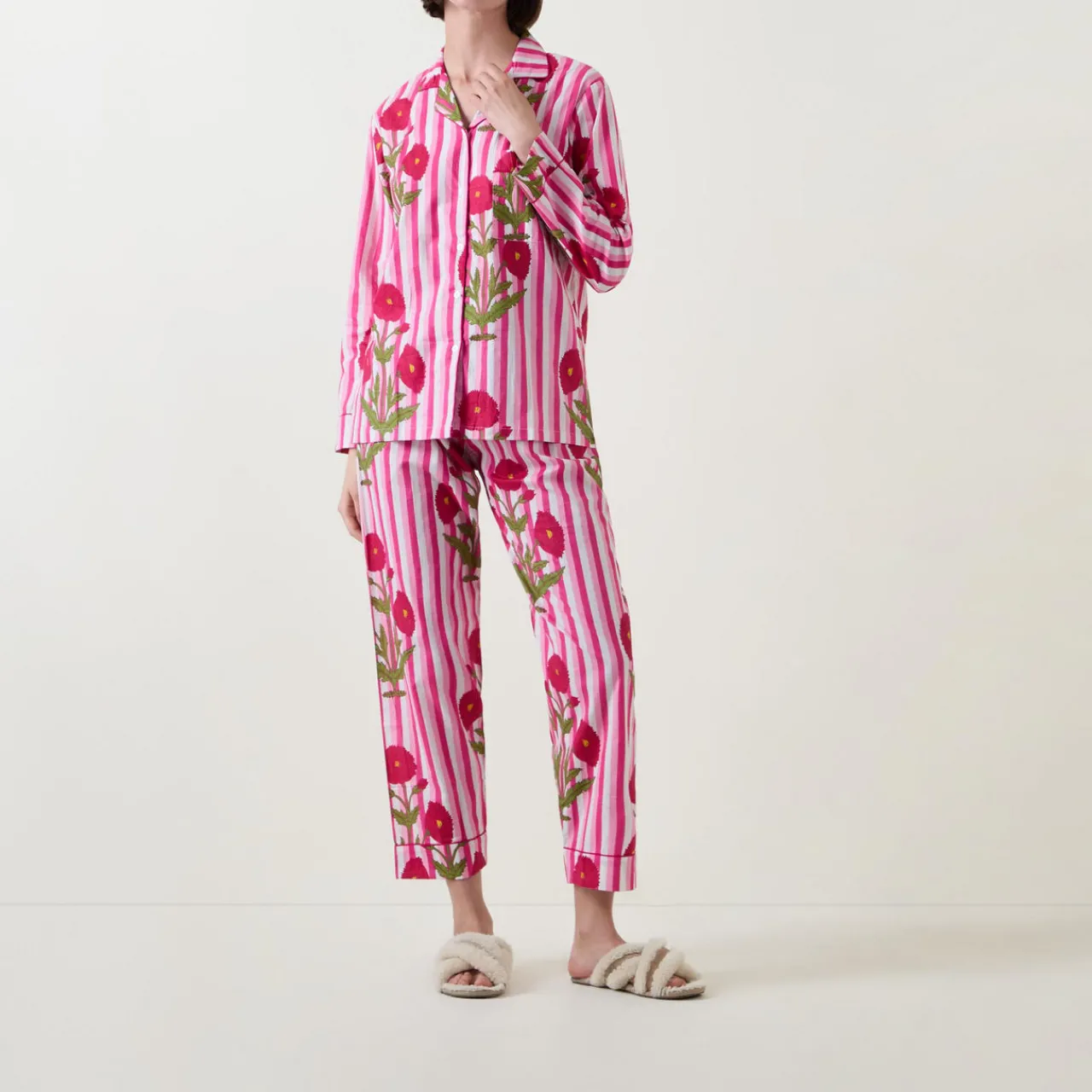 Outlet Claudia Floral Stripe Pyjama Set Women Sleepwear