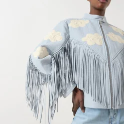 Outlet Cloud Fringed Leather Jacket Women Coats & Jackets