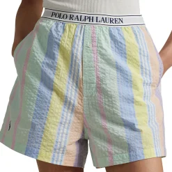 Outlet Coastal Stripe Logo Boxer Shorts Women Sleepwear