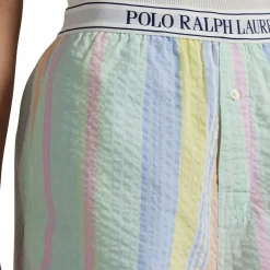 Outlet Coastal Stripe Logo Boxer Shorts Women Sleepwear