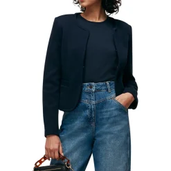Hot Collarless Jersey Jacket Women Coats & Jackets