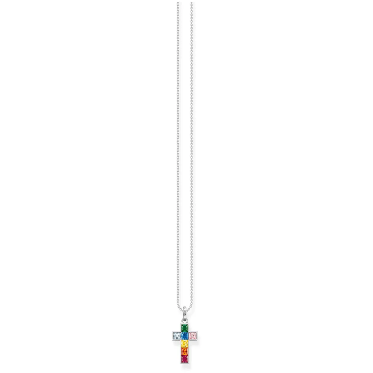 New Colourful Stones Cross Necklace Women Necklaces