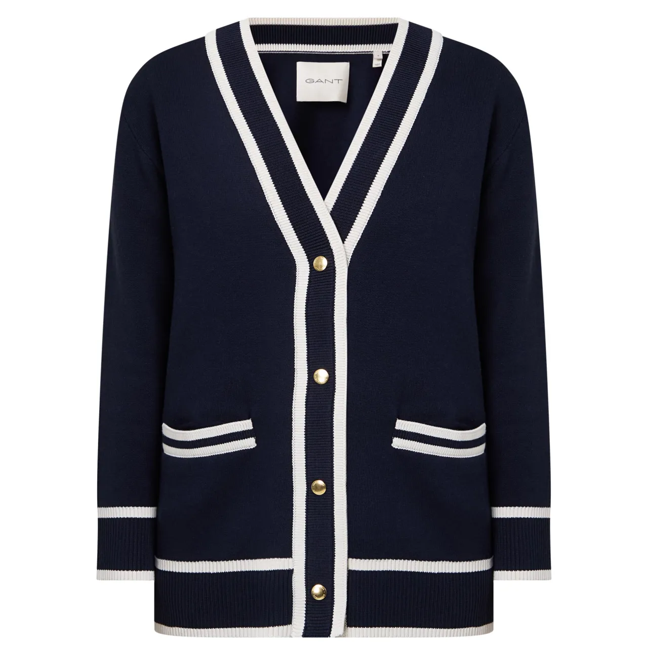 Best Contrast Knit Cardigan Women Sweaters & Cardigans