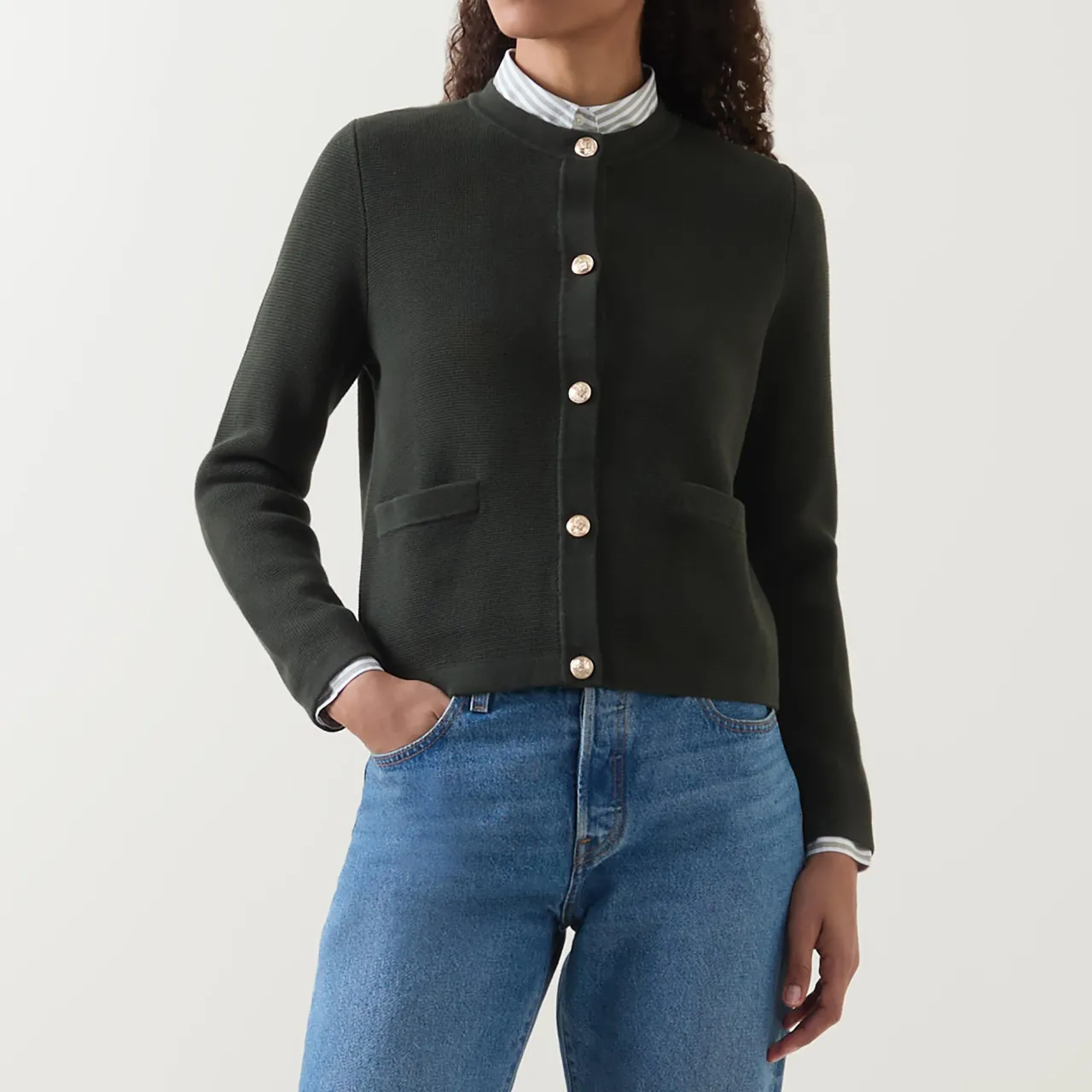Hot Contrast Knit Cardigan Women Sweaters & Cardigans