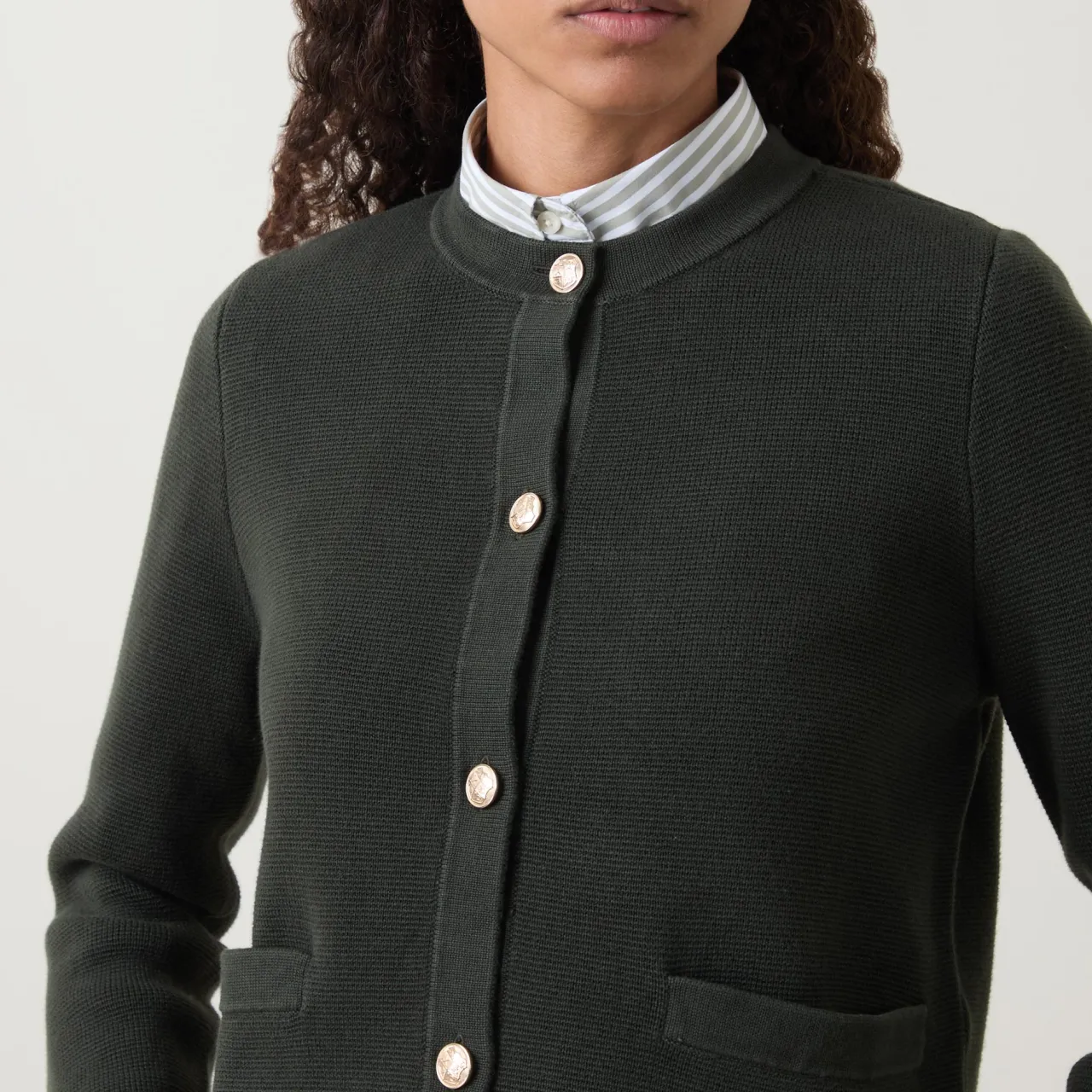 Hot Contrast Knit Cardigan Women Sweaters & Cardigans
