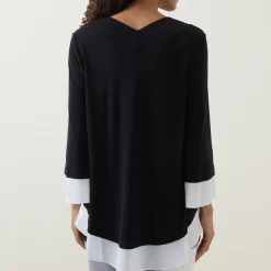Clearance Contrast Trim Blouse Women Tops