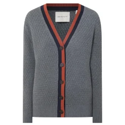 New Contrast Trim Textured Cardigan Women Sweaters & Cardigans