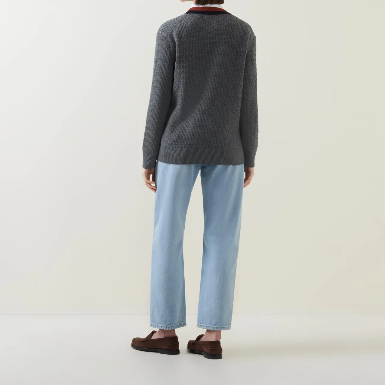 New Contrast Trim Textured Cardigan Women Sweaters & Cardigans