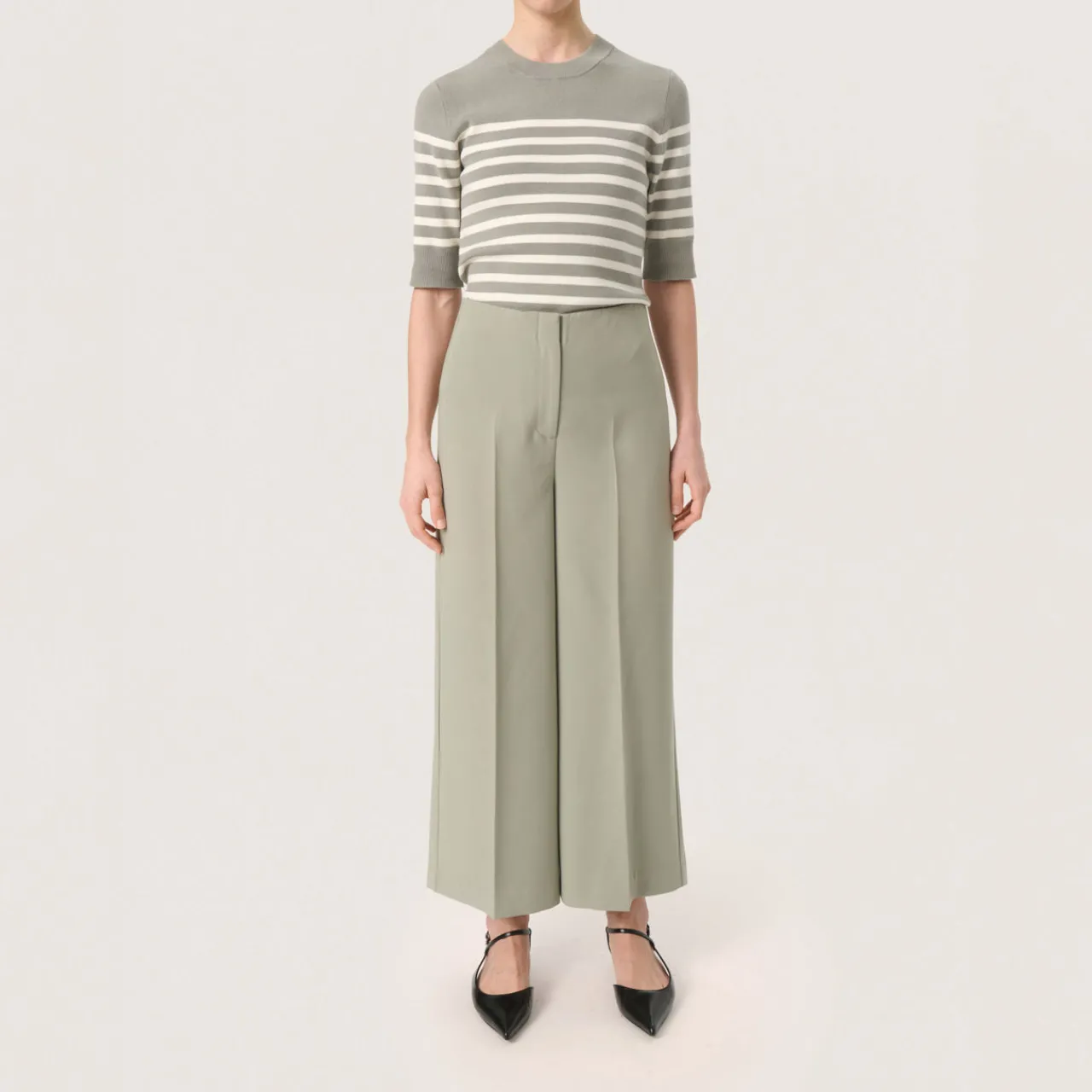 Hot Corinne High-Rise Cropped Wide-Leg Trousers Women Trousers & Shorts