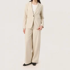 New Corinne High-Rise Wide-Leg Trousers Women Trousers & Shorts