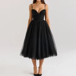 Hot Countess Ruched Bodice Flared Dress Women Dresses