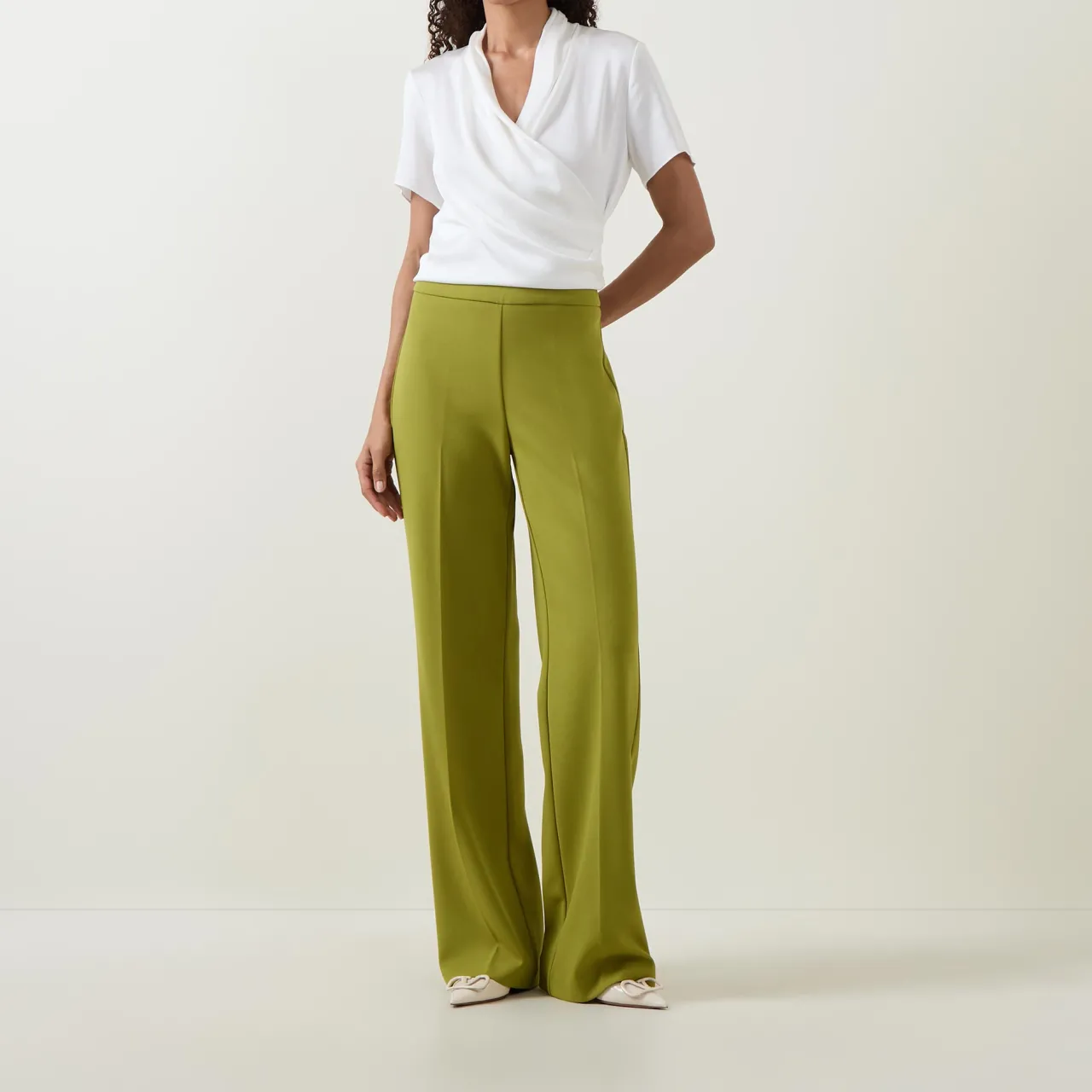 New Crepe-Knit Wide Leg Trousers Women Trousers & Shorts