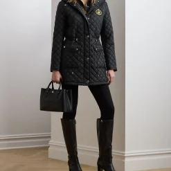 Online Crest Logo Quilted Jacket Women Coats & Jackets