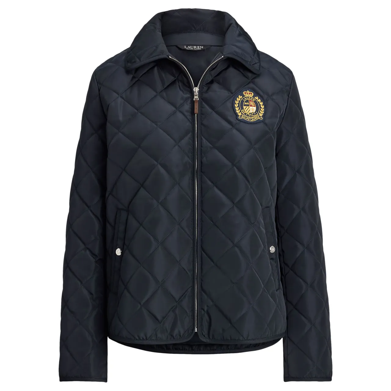 Outlet Crest Patch Diamond Quilted Jacket Women Coats & Jackets