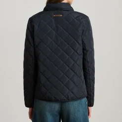 Outlet Crest Patch Diamond Quilted Jacket Women Coats & Jackets