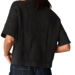 Online Crochet Knit Shirt Women Tops