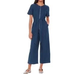 Online Cropped Denim Jumpsuit Women Jumpsuits