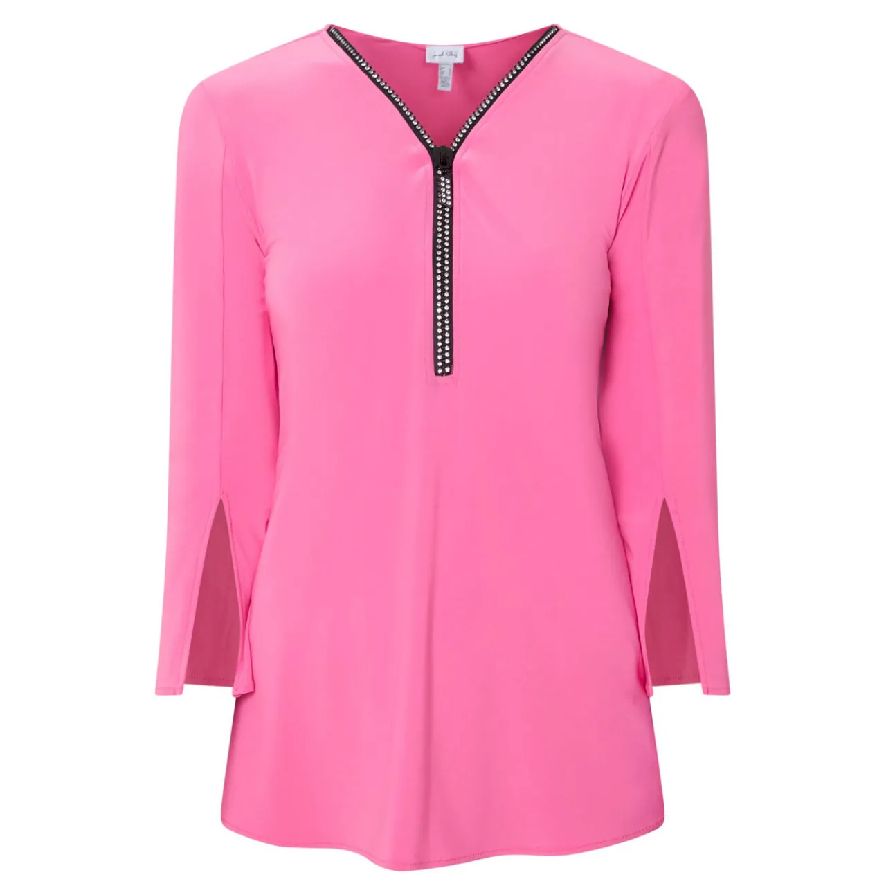 Clearance Crystal Embellished Half-Zip Tunic Women Tops