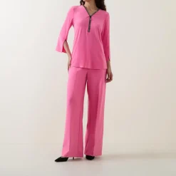 Clearance Crystal Embellished Half-Zip Tunic Women Tops