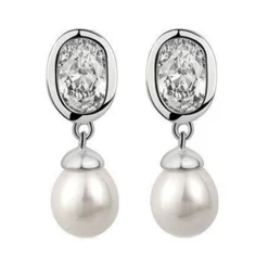 Best Crystal Embellished Pearl Drop Earrings Women Earrings