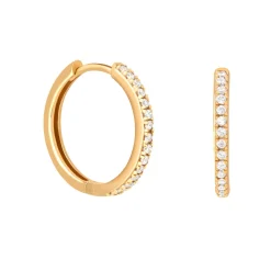 Crystal Hinge 18k Gold-Plated Small Hoops Women Earrings