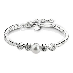 Hot Cubic Zirconia & Faux Pearl Bracelet Women Bracelets