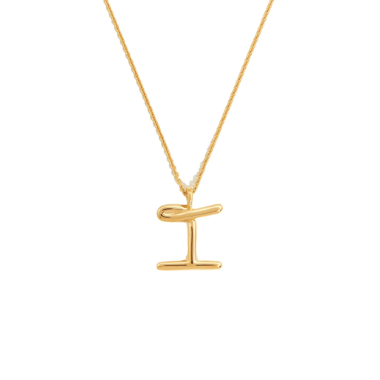 Clearance Curly Molten 18 kt Gold Plated Initial Necklace I Women Necklaces
