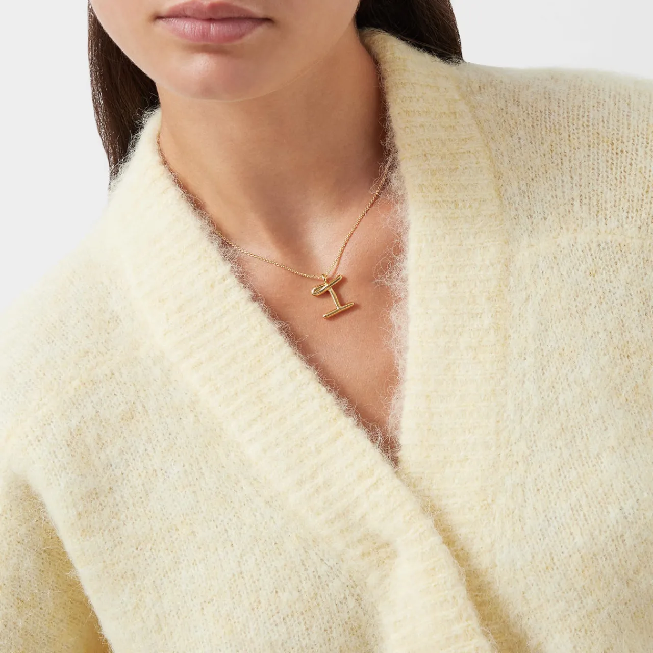 Clearance Curly Molten 18 kt Gold Plated Initial Necklace I Women Necklaces