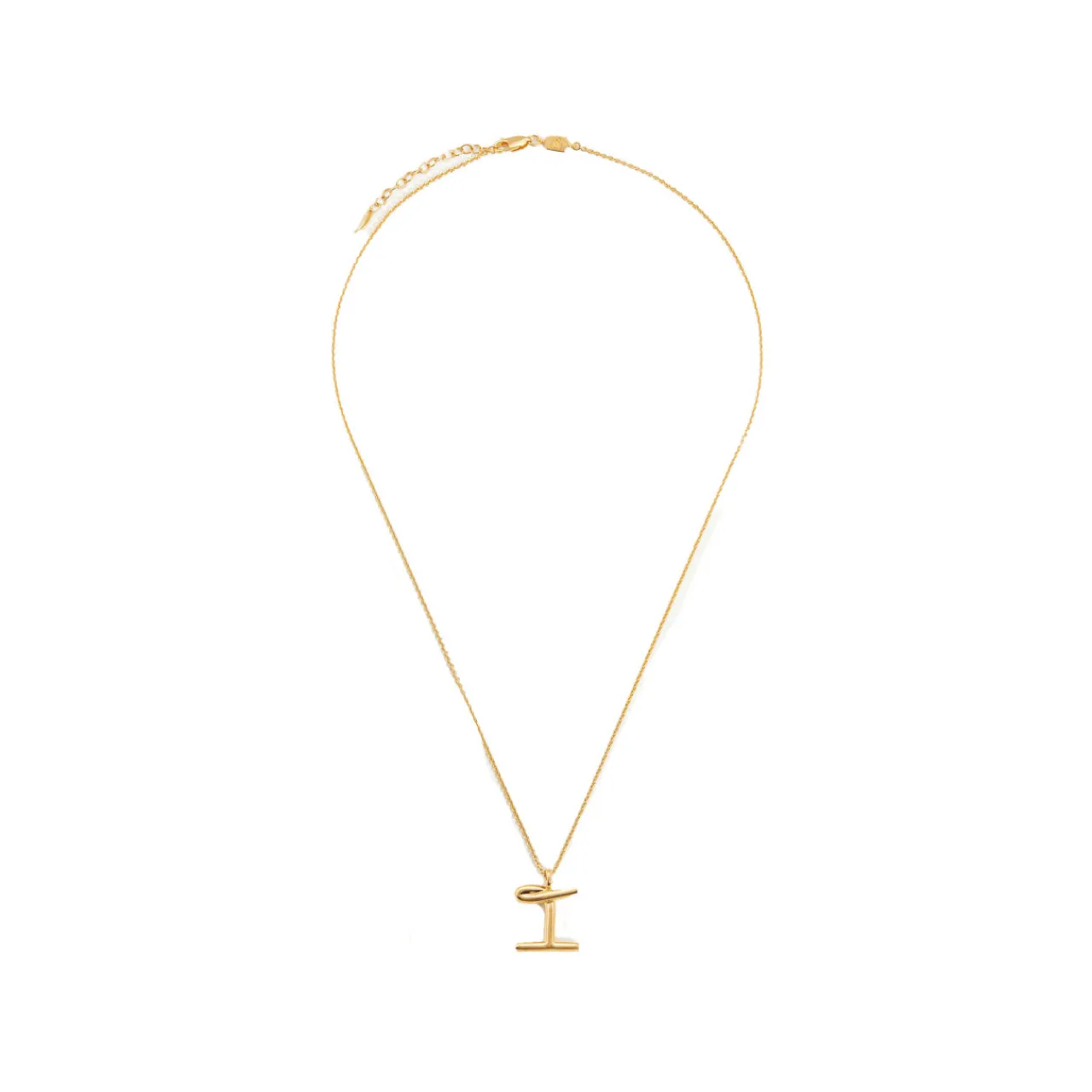 Clearance Curly Molten 18 kt Gold Plated Initial Necklace I Women Necklaces