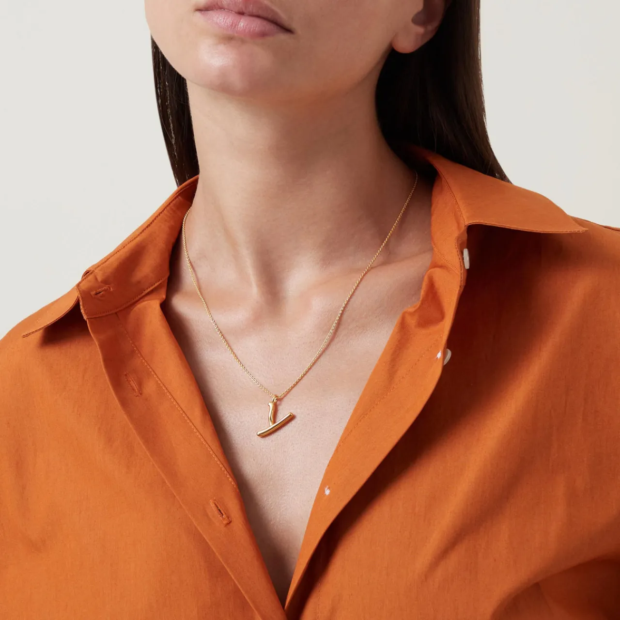 Clearance Curly Molten 18 kt Gold Plated Initial Necklace Y Women Necklaces