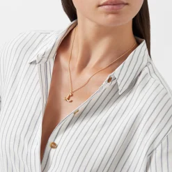 Outlet Curly Molten 18 kt Gold Plated Initial Necklace L Women Necklaces