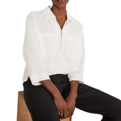 Cynthia Zip Front Shirt Women Tops