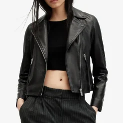 Discount Dalby Leather Biker Jacket Women Coats & Jackets