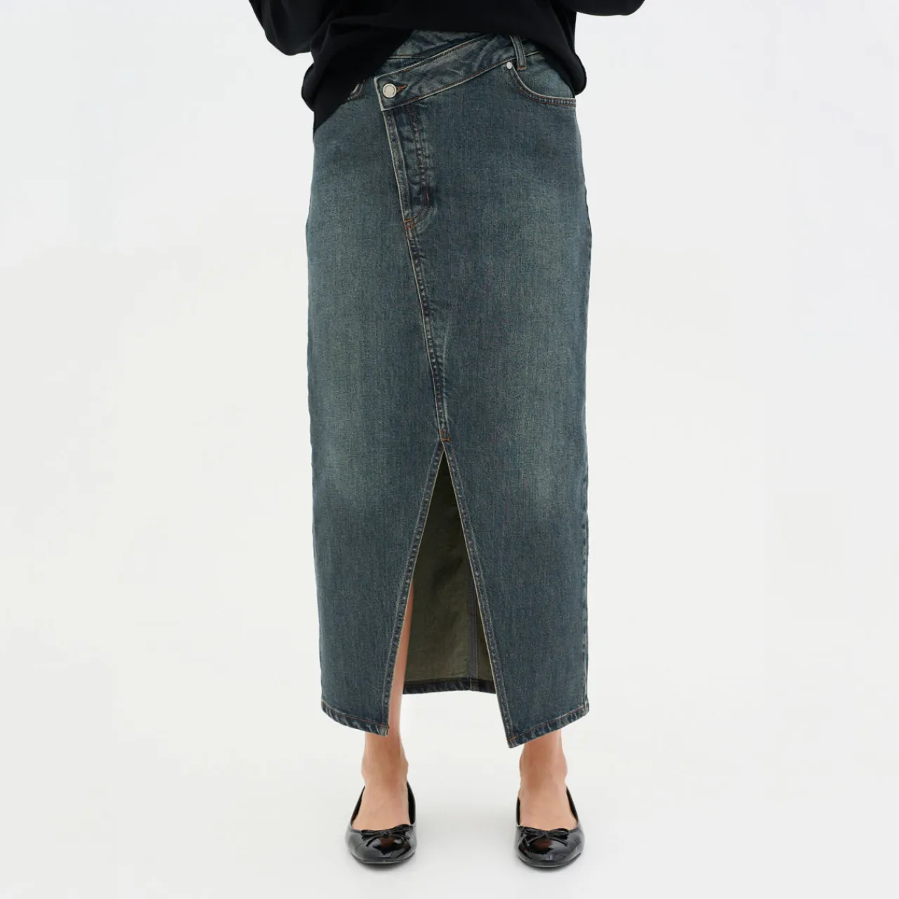 Outlet Dalvi Wrap Denim Skirt Women Skirts
