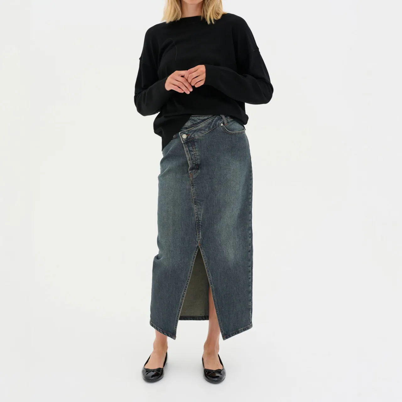 Outlet Dalvi Wrap Denim Skirt Women Skirts