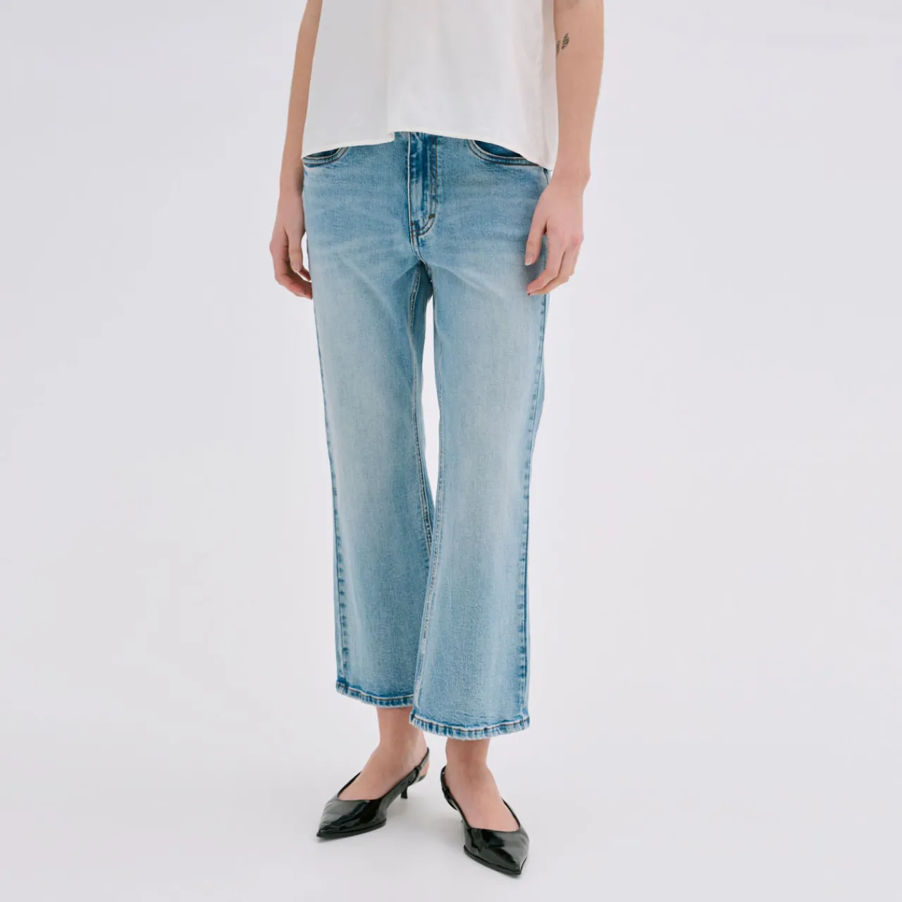 Online Dango 114 High-Rise Flared-Leg Cropped Jeans Women Denim