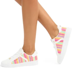 Outlet Daze Striped Lace-Up Trainers Women Trainers