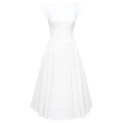 Debutante Moire Satin Flared Dress Women Dresses