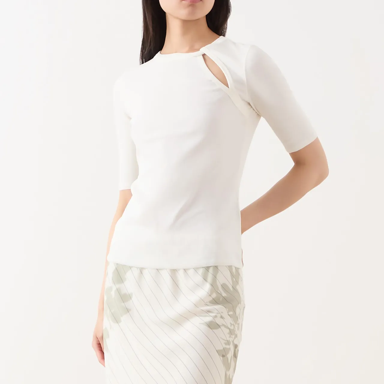 Discount Decoro Keyhole Ribbed Top Women Tops