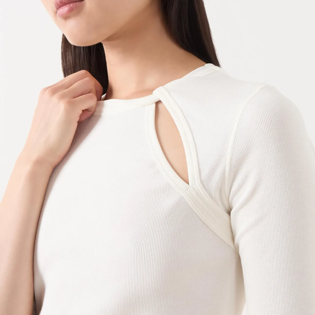Discount Decoro Keyhole Ribbed Top Women Tops