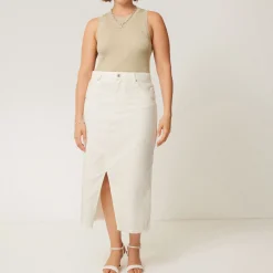 Hot Denim Slit Skirt Women Skirts